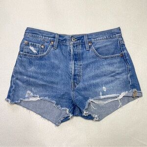 Levi’s Premium 501 Button Fly Distressed Shorts Size 29